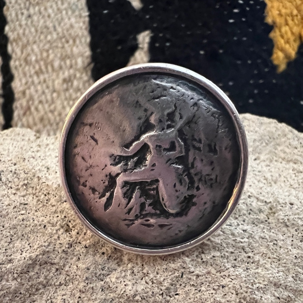 ❤️ Silpada Sterling Silver Retired Roman Medallion Coin Ring Sz8 Statement R1901